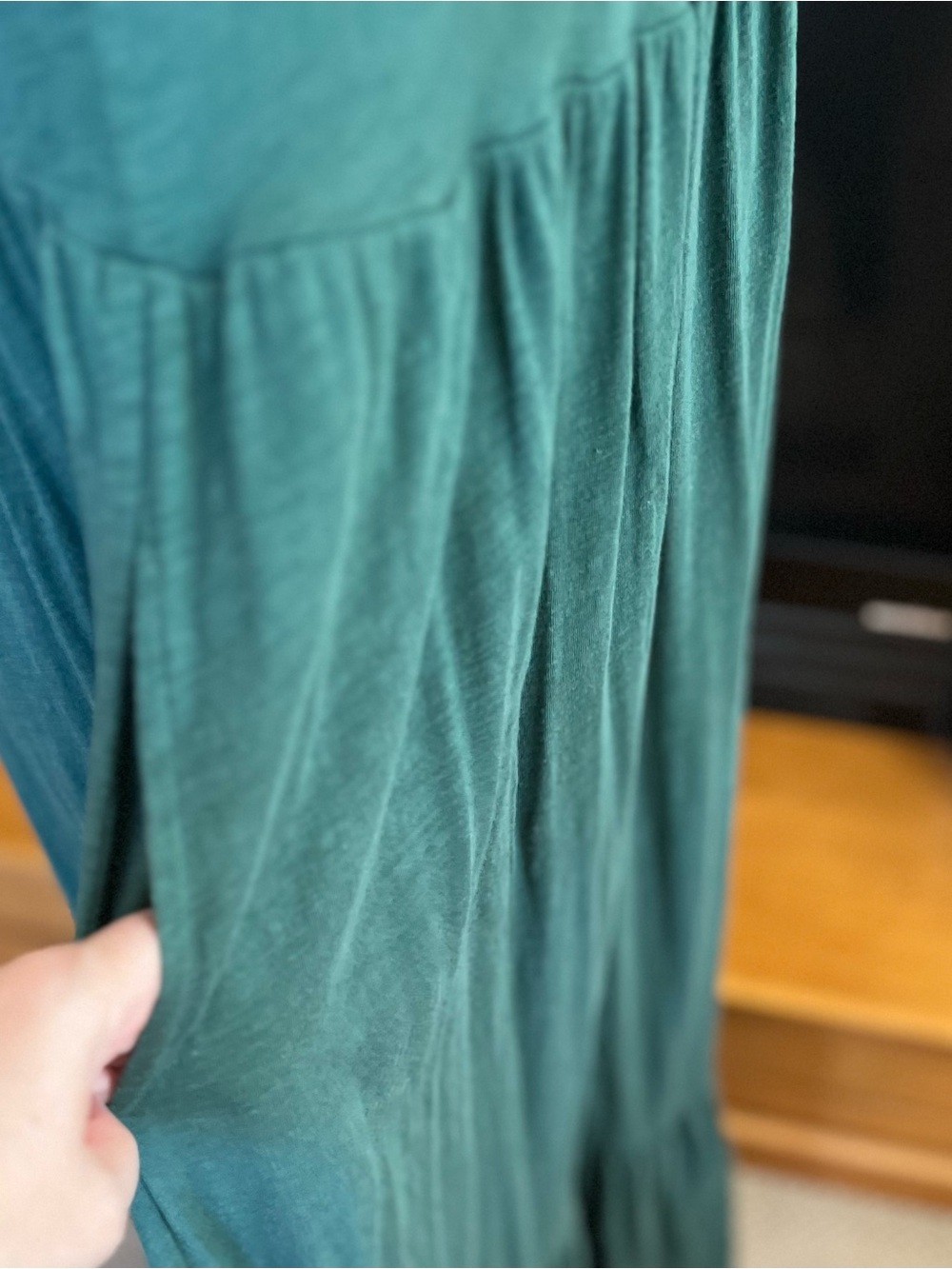 ZSupply Sleeveless Forest Green Maxi Dress with Tiered Skirt - Picture 3 of 10
